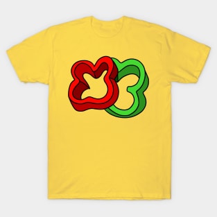 Red and Green Bell Pepper Slices T-Shirt